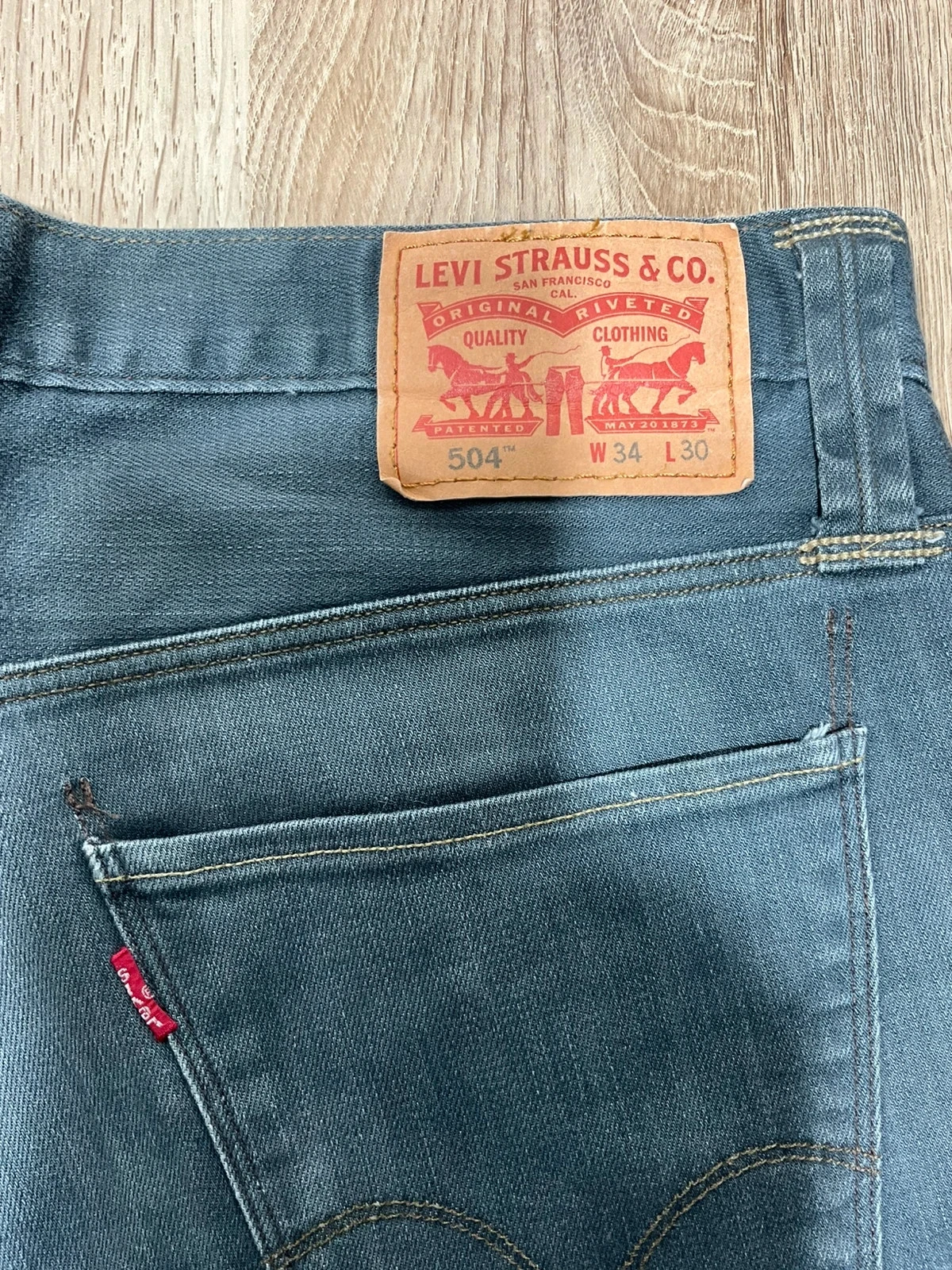 Jean Levi's 504 Coupe Regular Straight W34 L30 Vintage Coton GrisLvh 022 – photo 9